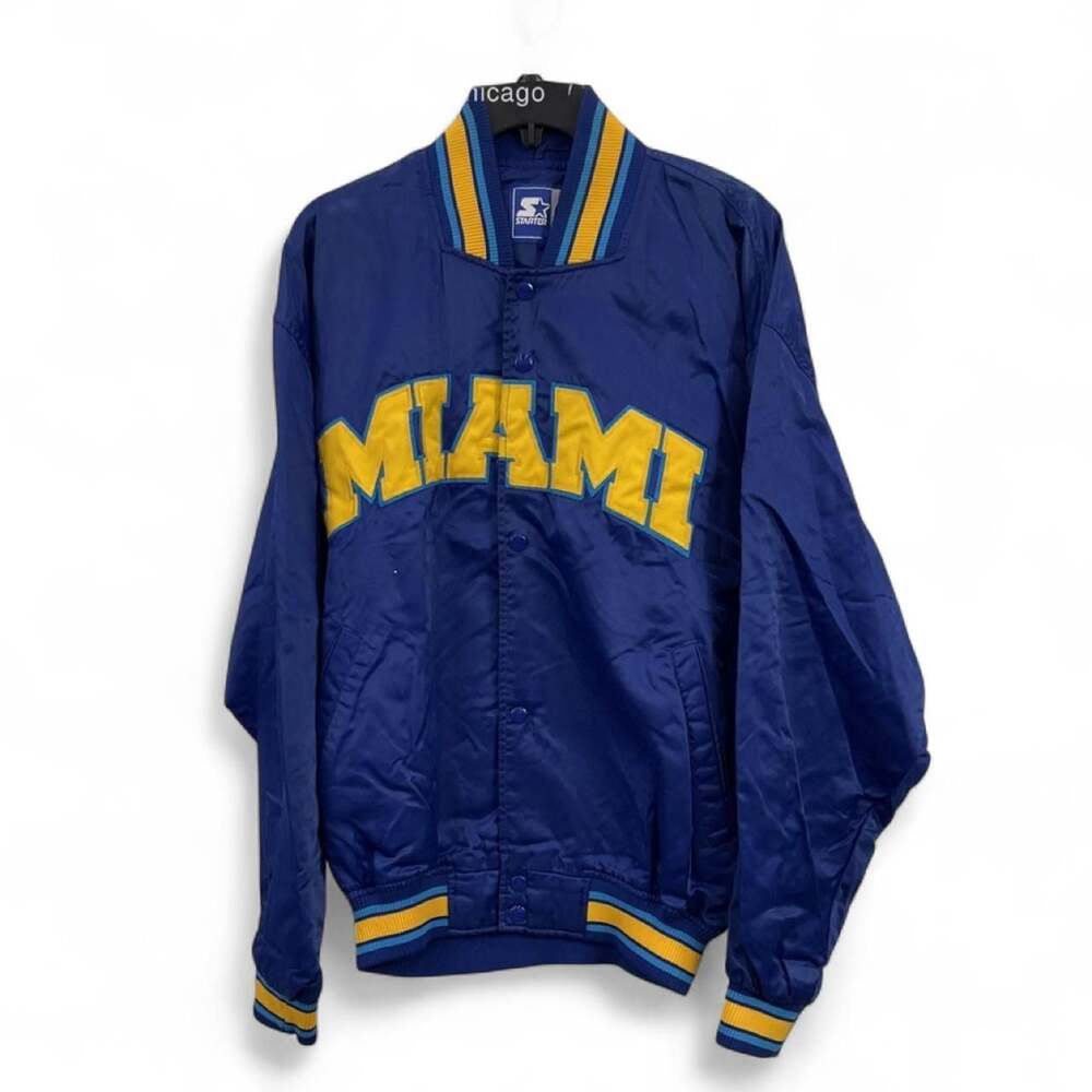 Vintage 1999 Starter Super Bowl XXXIII Miami Satin Bomber Jacket